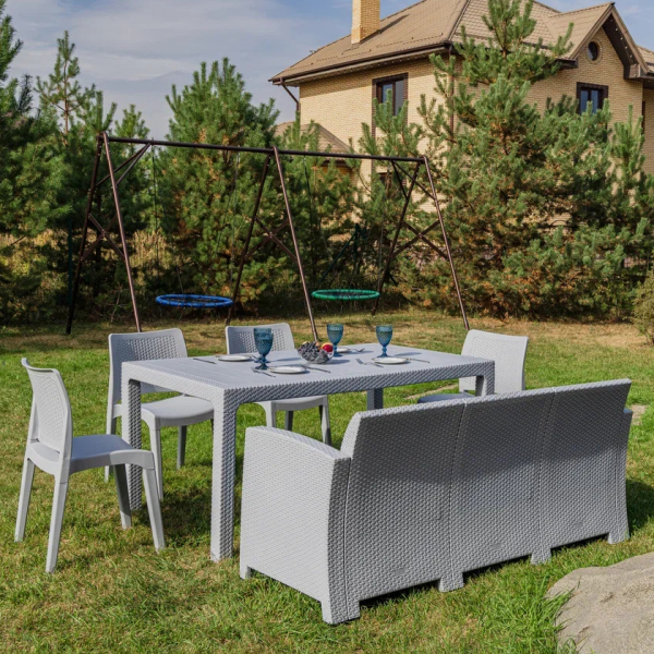 Обеденный комплект Royal Family JULY XL светло-серый